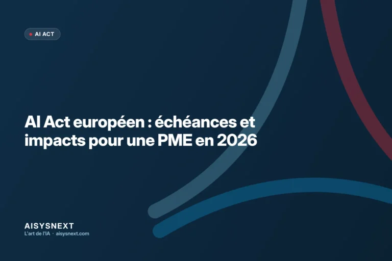 AI Act européen : échéances et impacts pour une PME en 2026