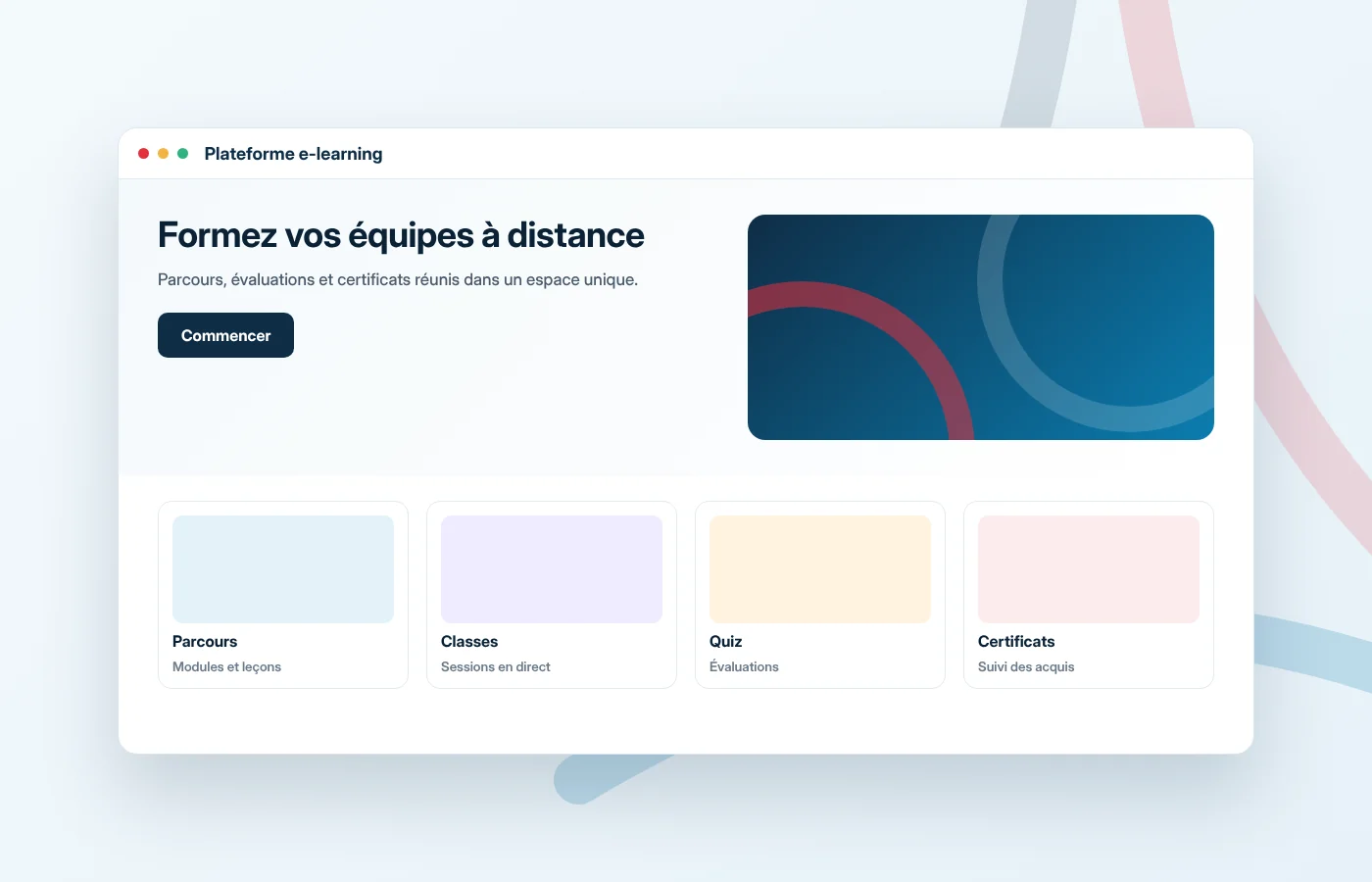 Illustration d’une plateforme e-learning créée par AISYSNEXT
