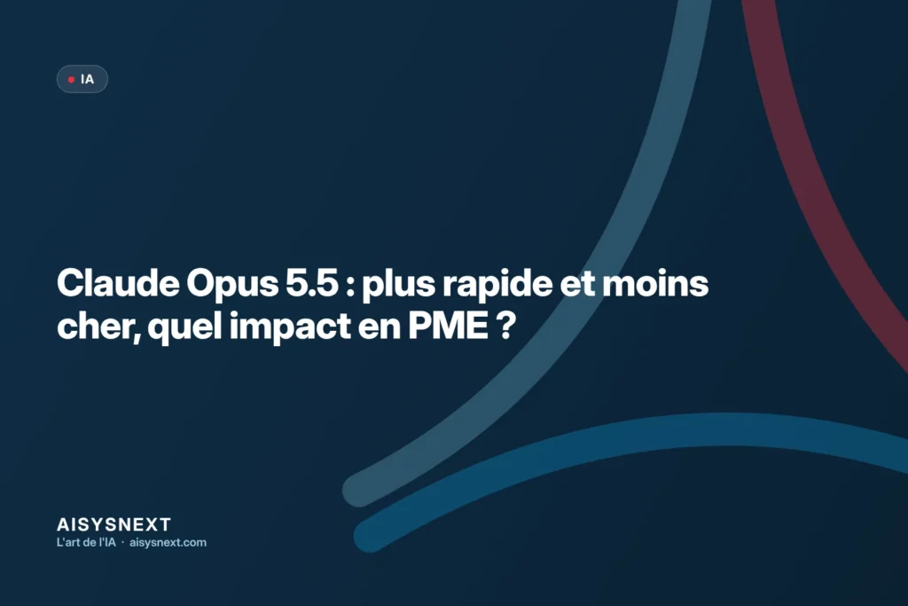 Claude Opus 5.5 : plus rapide et moins cher, quel impact en PME ?